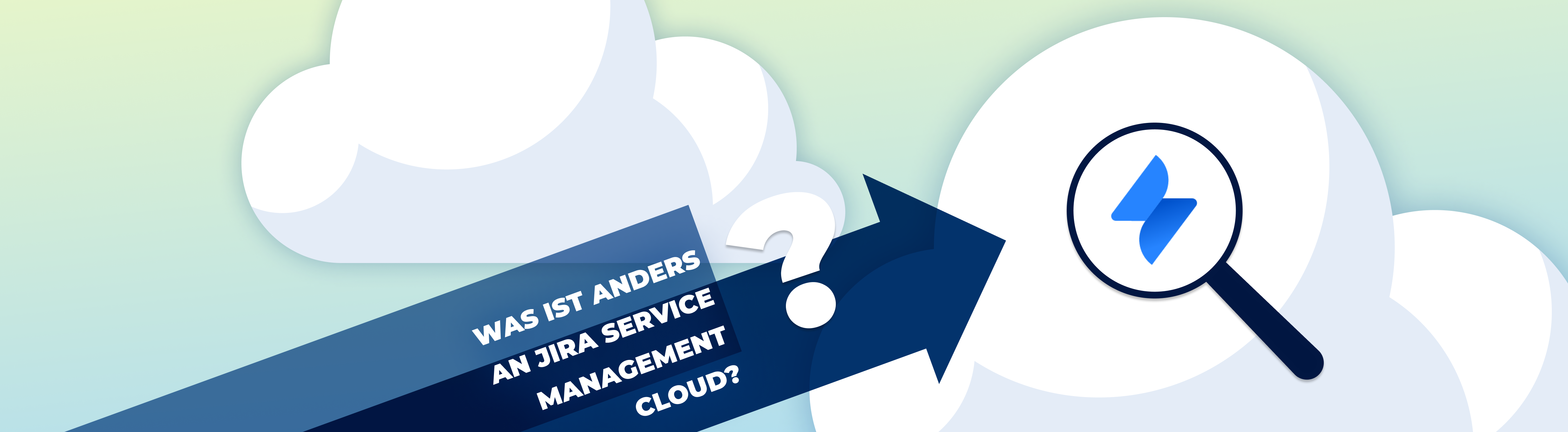 Ein Header mit dem Logo von Jira Service Management und der Frage "Was ist anders an Jira Service Management Cloud?"